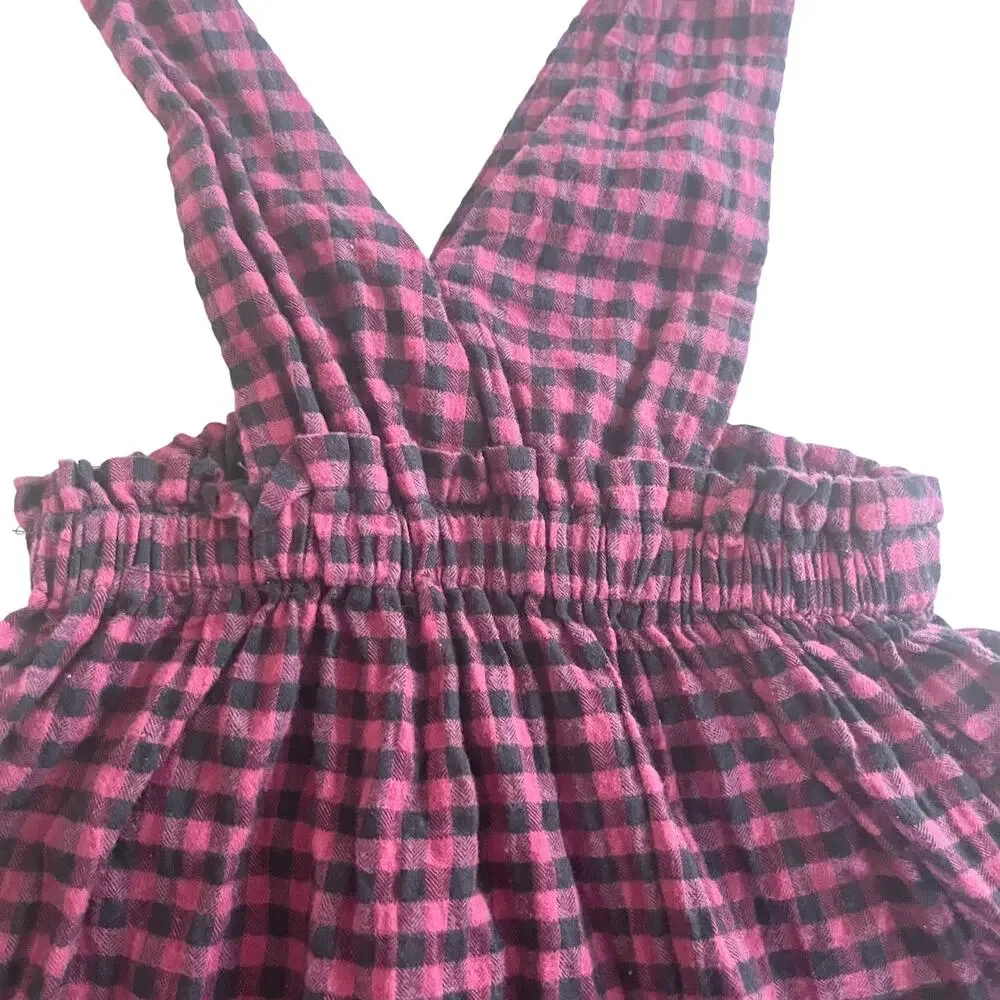 Zara girls gingham overall skirt 12-18 months